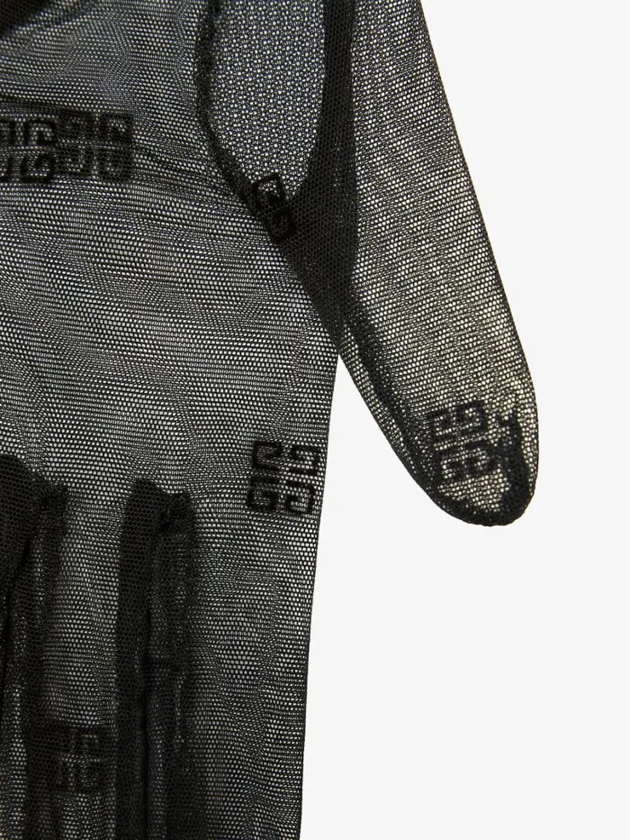Givenchy Mini Asymmetrical Gloves In 4G Tulle Black Women Belts Givenchy Mini Asymmetrical Gloves In 4G Tulle Black Women Belts