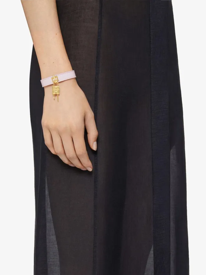 Givenchy Mini Lock Bracelet In Metal And Leather Blossom Pink Women Jewelry Givenchy Mini Lock Bracelet In Metal And Leather Blossom Pink Women Jewelry