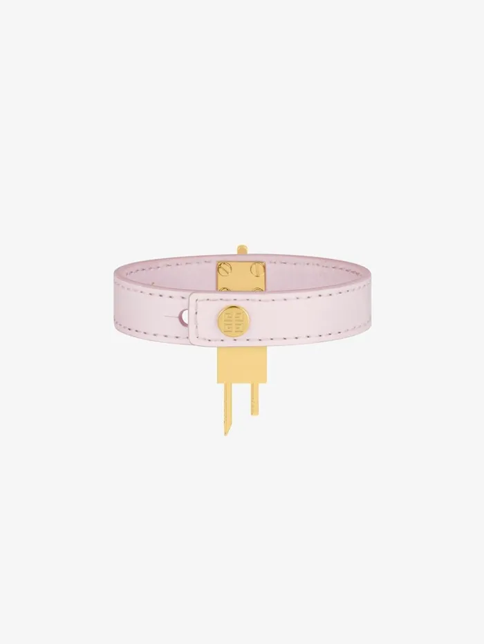 Givenchy Mini Lock Bracelet In Metal And Leather Blossom Pink Women Jewelry Givenchy Mini Lock Bracelet In Metal And Leather Blossom Pink Women Jewelry