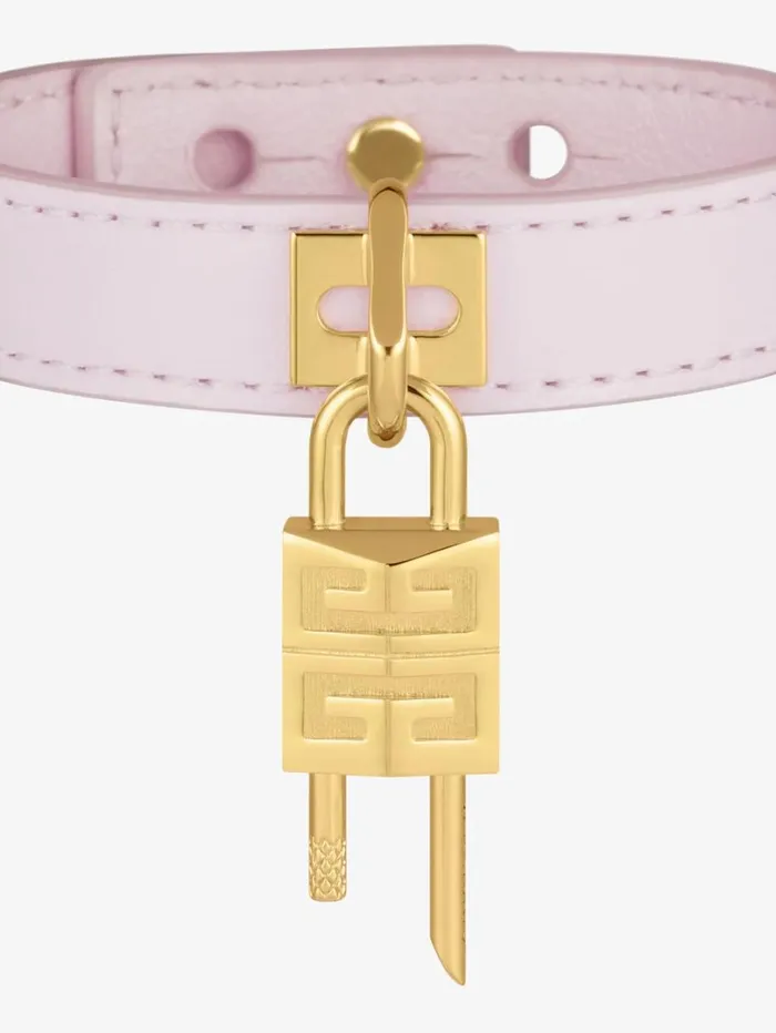 Givenchy Mini Lock Bracelet In Metal And Leather Blossom Pink Women Jewelry Givenchy Mini Lock Bracelet In Metal And Leather Blossom Pink Women Jewelry