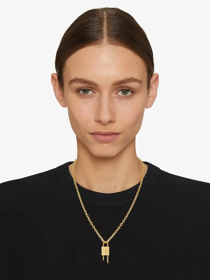 Givenchy Mini Lock Necklace In Metal Golden Yellow Women Jewelry Givenchy Mini Lock Necklace In Metal Golden Yellow Women Jewelry