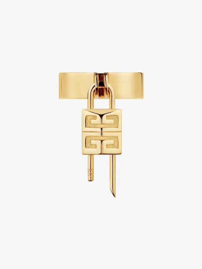 Givenchy Mini Lock Ring In Metal Golden Yellow Women Jewelry