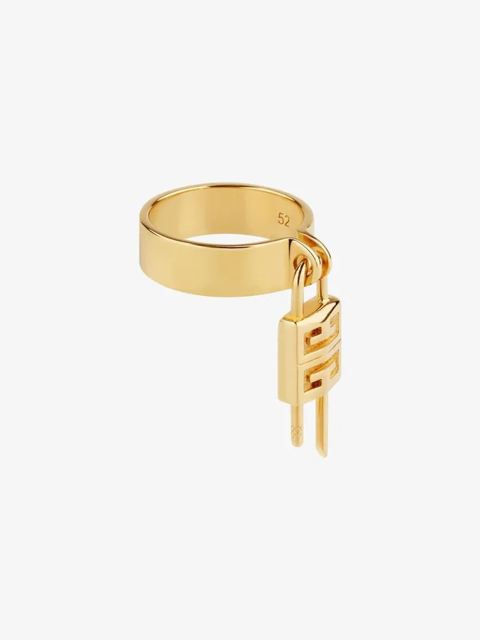 Givenchy Mini Lock Ring In Metal Golden Yellow Women Jewelry Givenchy Mini Lock Ring In Metal Golden Yellow Women Jewelry