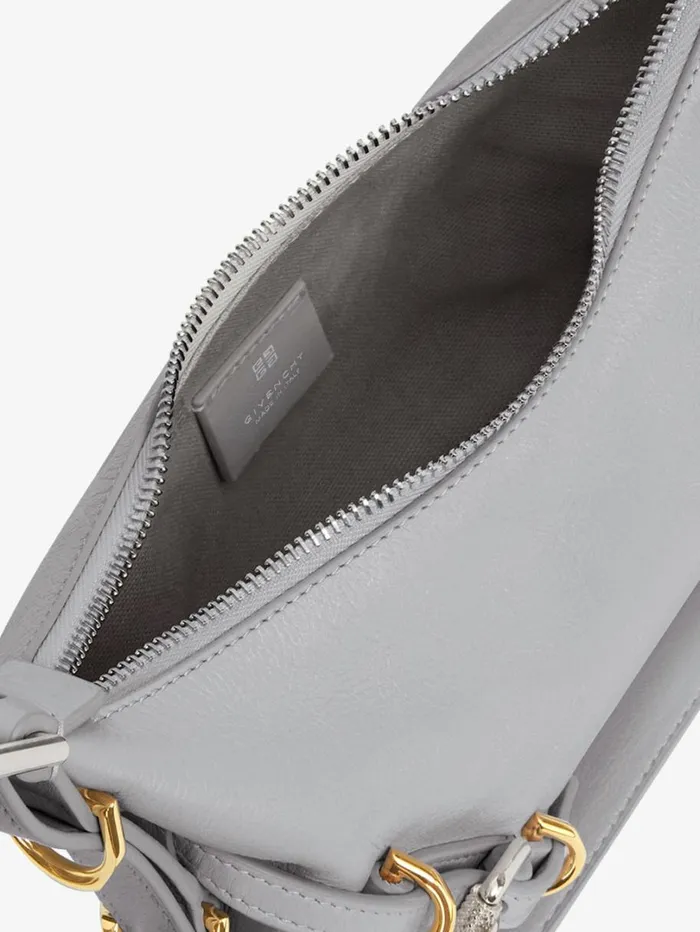 Givenchy Mini Voyou Bag In Leather Light Grey Women Crossbody Bags Givenchy Mini Voyou Bag In Leather Light Grey Women Crossbody Bags