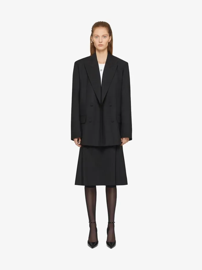 Givenchy Oversized Double Breasted Jacket In Wool And Mohair Black Women Coats and Jackets Givenchy Oversized Double Breasted Jacket In Wool And Mohair Black Women Coats and Jackets