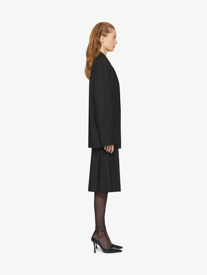 Givenchy Oversized Double Breasted Jacket In Wool And Mohair Black Women Coats and Jackets