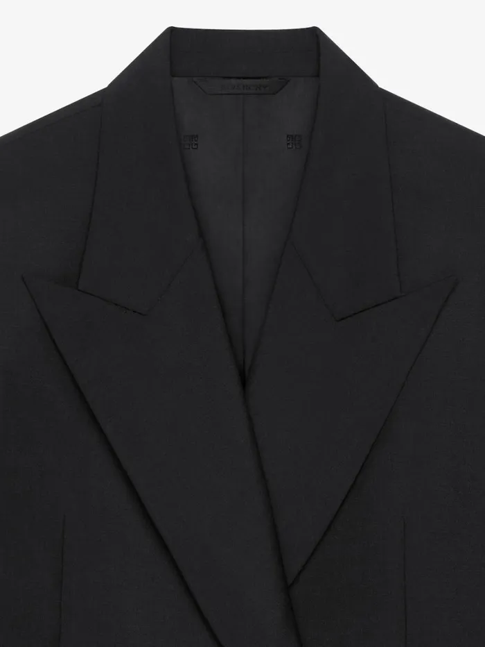 Givenchy Oversized Double Breasted Jacket In Wool And Mohair Black Women Coats and Jackets