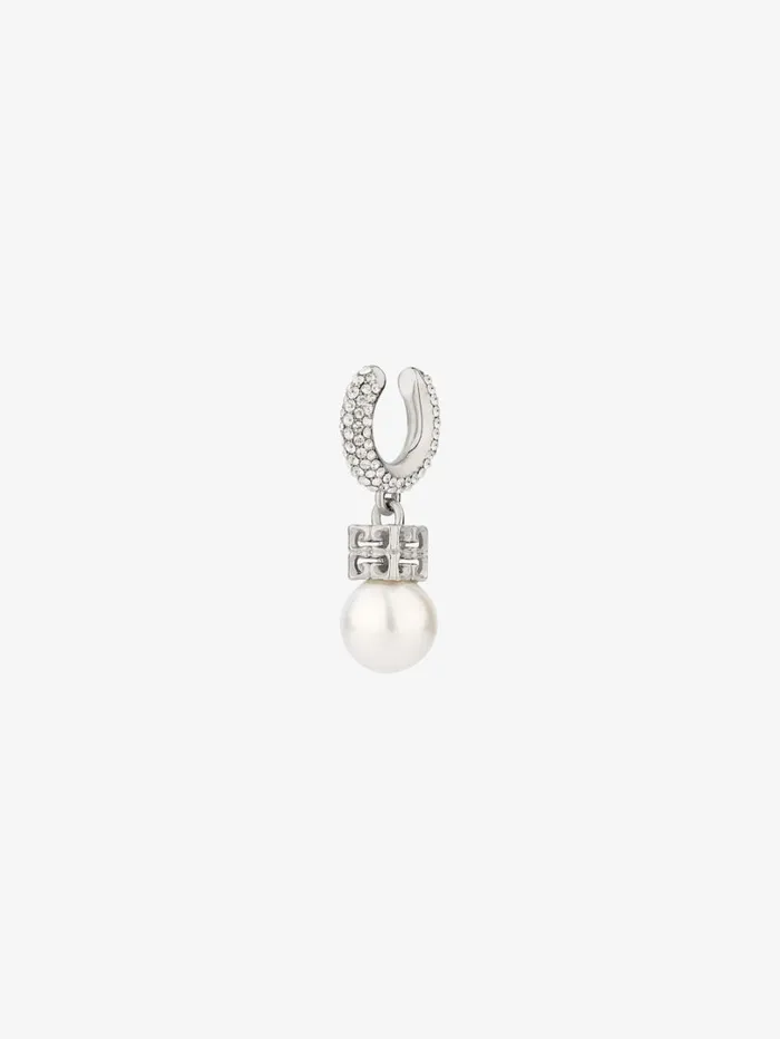Givenchy Pearl Earcuff In Metal With Crystals Whitesilvery Women Jewelry Givenchy Pearl Earcuff In Metal With Crystals Whitesilvery Women Jewelry