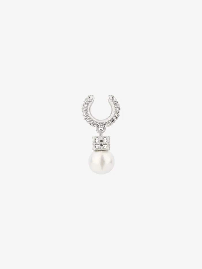 Givenchy Pearl Earcuff In Metal With Crystals Whitesilvery Women Jewelry Givenchy Pearl Earcuff In Metal With Crystals Whitesilvery Women Jewelry