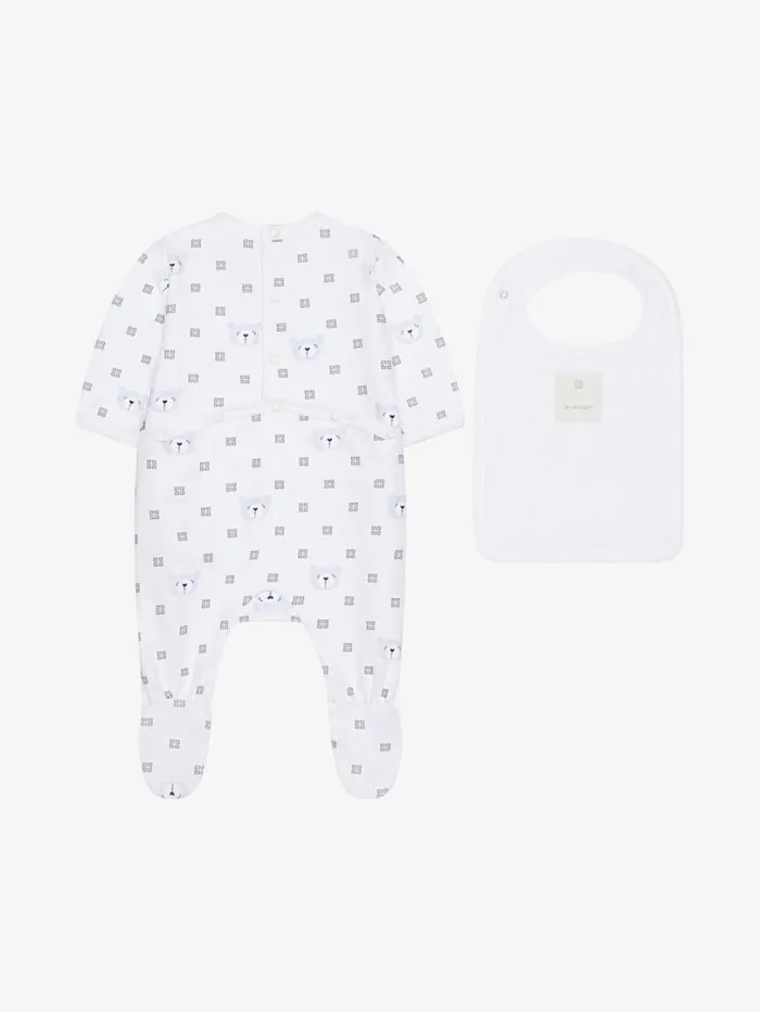 Givenchy Pyjamas Bib And Case In 4G Cotton Gift Set White WomenMen Baby 1 Month To 3 Years