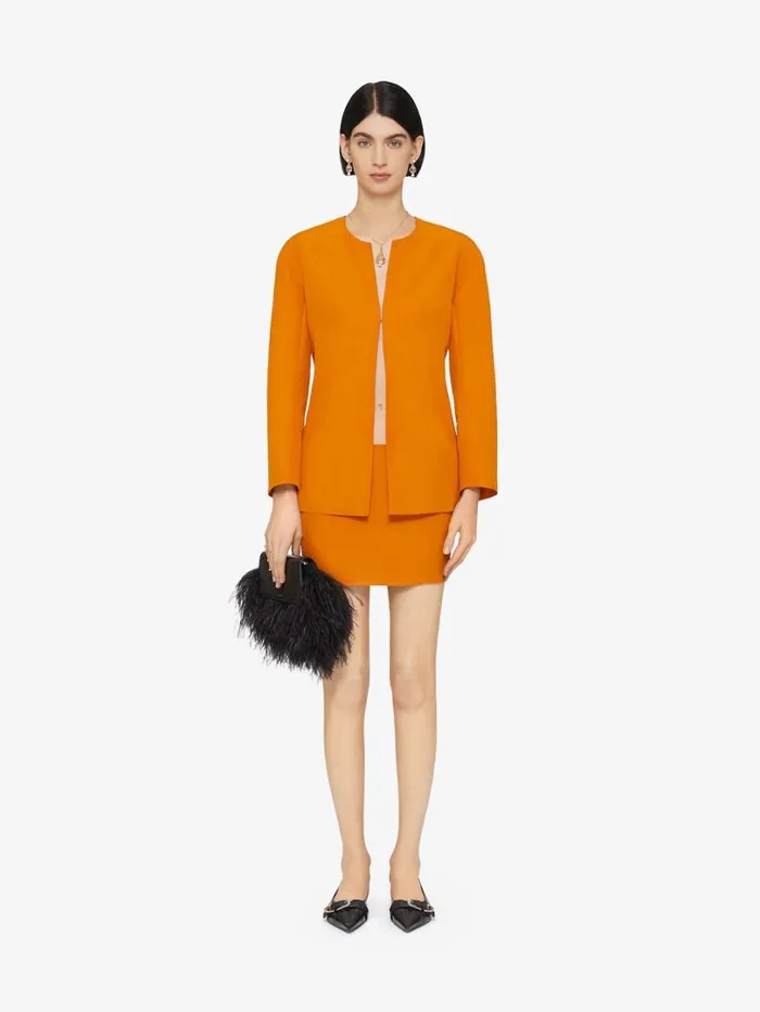 Givenchy Shirt In Linen And Silk With 4G Liquid Detail Dark Orange Women Tops and Shirts Givenchy Shirt In Linen And Silk With 4G Liquid Detail Dark Orange Women Tops and Shirts