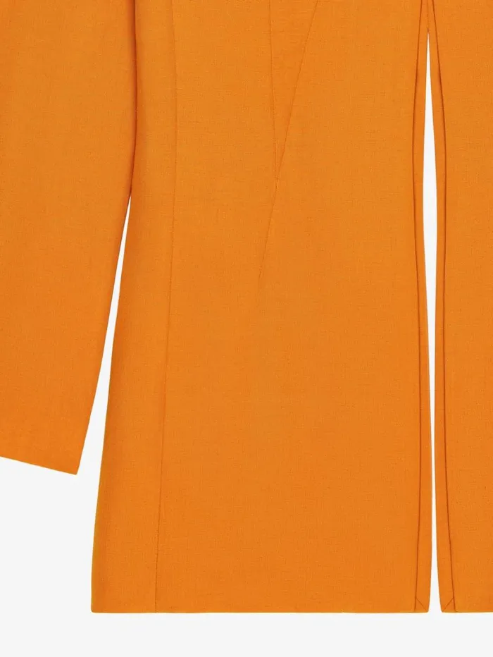 Givenchy Shirt In Linen And Silk With 4G Liquid Detail Dark Orange Women Tops and Shirts
