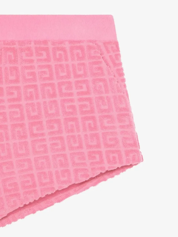 Givenchy Shorts In 4G Cotton Towelling Old Pink Women Pants and Shorts