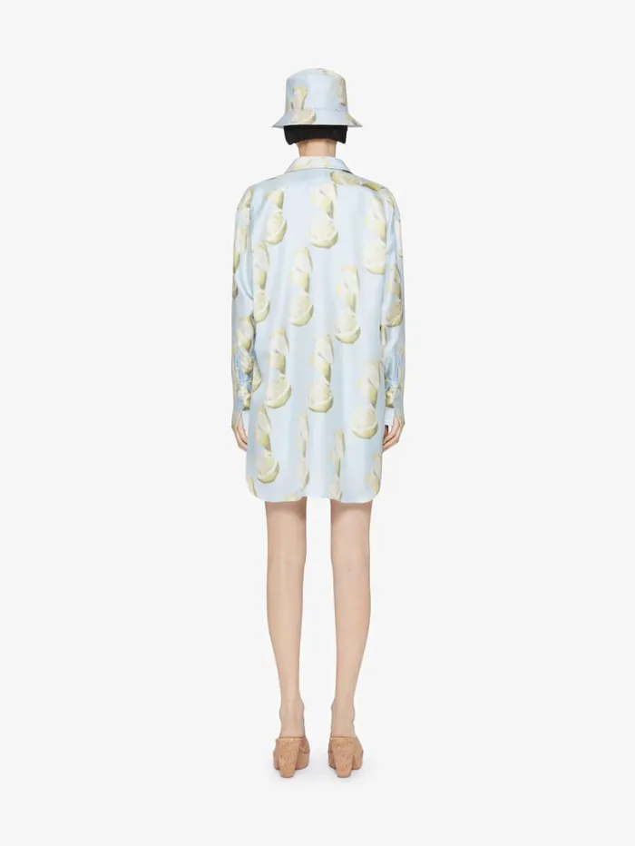 Givenchy Shorts In Silk With Lemon Print Blueyellow Women Pants and Shorts