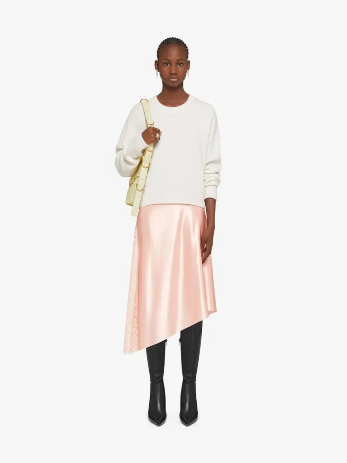 Givenchy Skirt In Satin And Lace Blush Pink Women Skirts