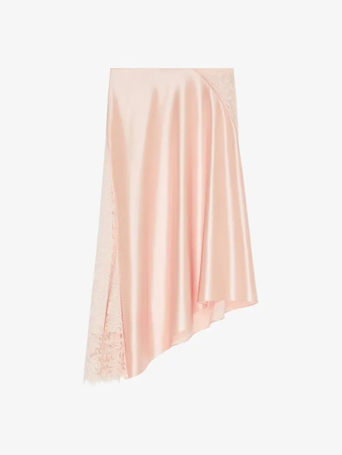 Givenchy Skirt In Satin And Lace Blush Pink Women Skirts