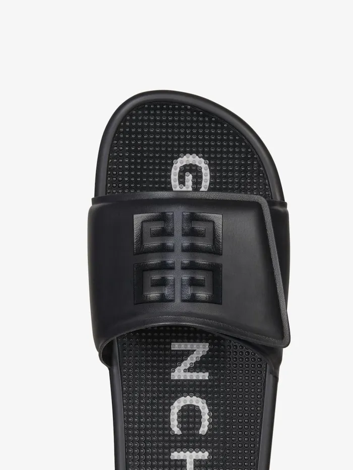 Givenchy Slide Flat Sandals In Synthetic Leather Blackwhite Men Slides and Sandals Givenchy Slide Flat Sandals In Synthetic Leather Blackwhite Men Slides and Sandals
