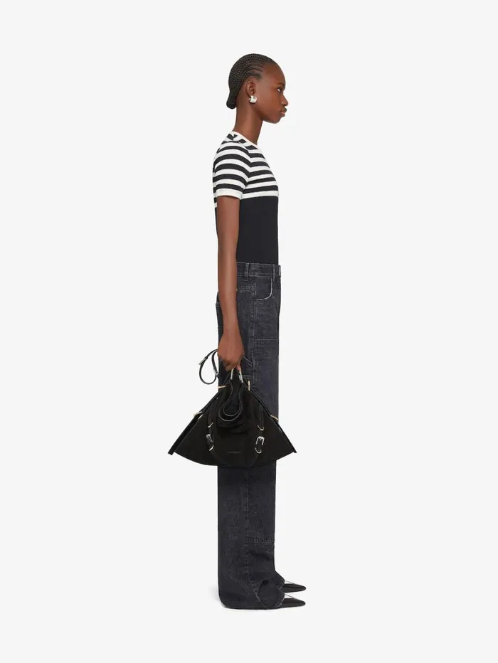 Givenchy Slim Fit 4G Striped Tshirt In Cotton Blackwhite Women TShirts