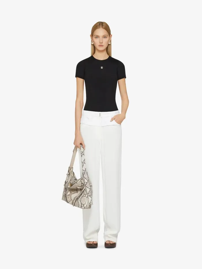 Givenchy Slim Fit Tshirt In Cotton With 4G Logo Black Women TShirts