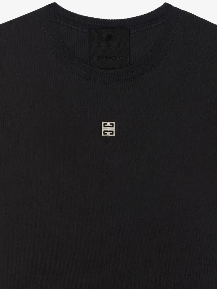 Givenchy Slim Fit Tshirt In Cotton With 4G Logo Black Women TShirts
