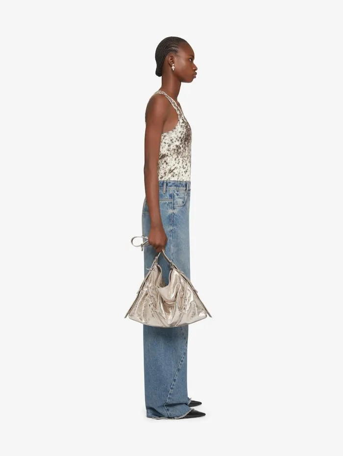 Givenchy Slim Fit Tank Top In Jersey With Snow Leopard Print Naturalbrown Women TShirts