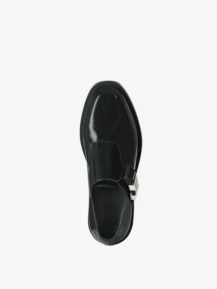 Givenchy Squared Derbies In Leather With 4G Buckle Black Men Boots and Loafers Givenchy Squared Derbies In Leather With 4G Buckle Black Men Boots and Loafers