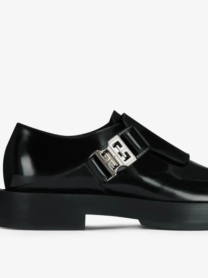 Givenchy Squared Derbies In Leather With 4G Buckle Black Men Boots and Loafers Givenchy Squared Derbies In Leather With 4G Buckle Black Men Boots and Loafers