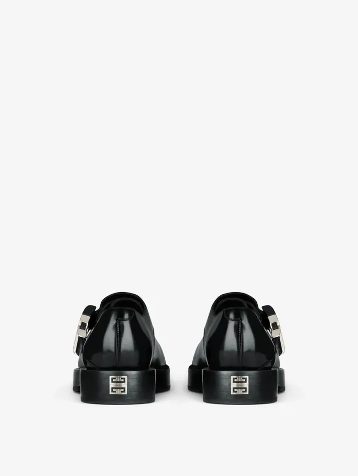 Givenchy Squared Derbies In Leather With 4G Buckle Black Men Boots and Loafers Givenchy Squared Derbies In Leather With 4G Buckle Black Men Boots and Loafers