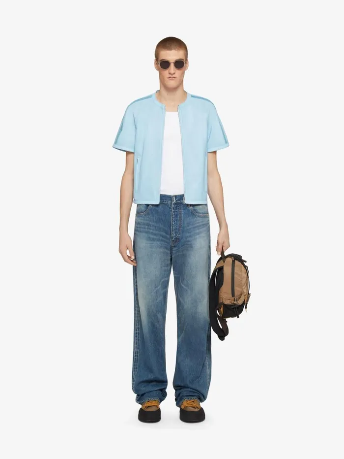 Givenchy Straight Fit Jeans In Washed Denim Medium Blue Men Pants and Shorts