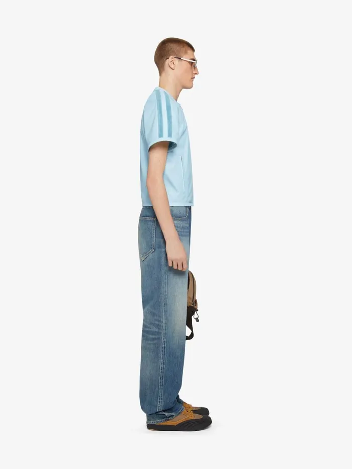 Givenchy Straight Fit Jeans In Washed Denim Medium Blue Men Pants and Shorts