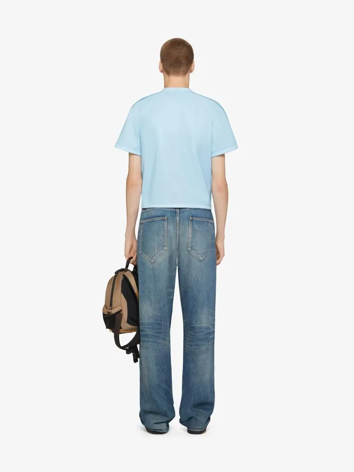 Givenchy Straight Fit Jeans In Washed Denim Medium Blue Men Pants and Shorts