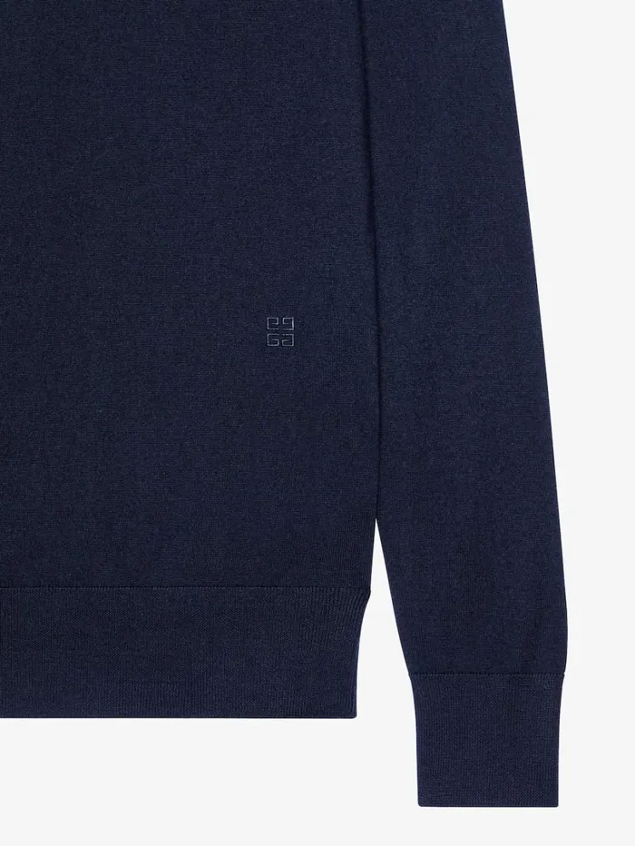 Givenchy Sweater In Wool And Cashmere Night Blue Men Knitwear Givenchy Sweater In Wool And Cashmere Night Blue Men Knitwear