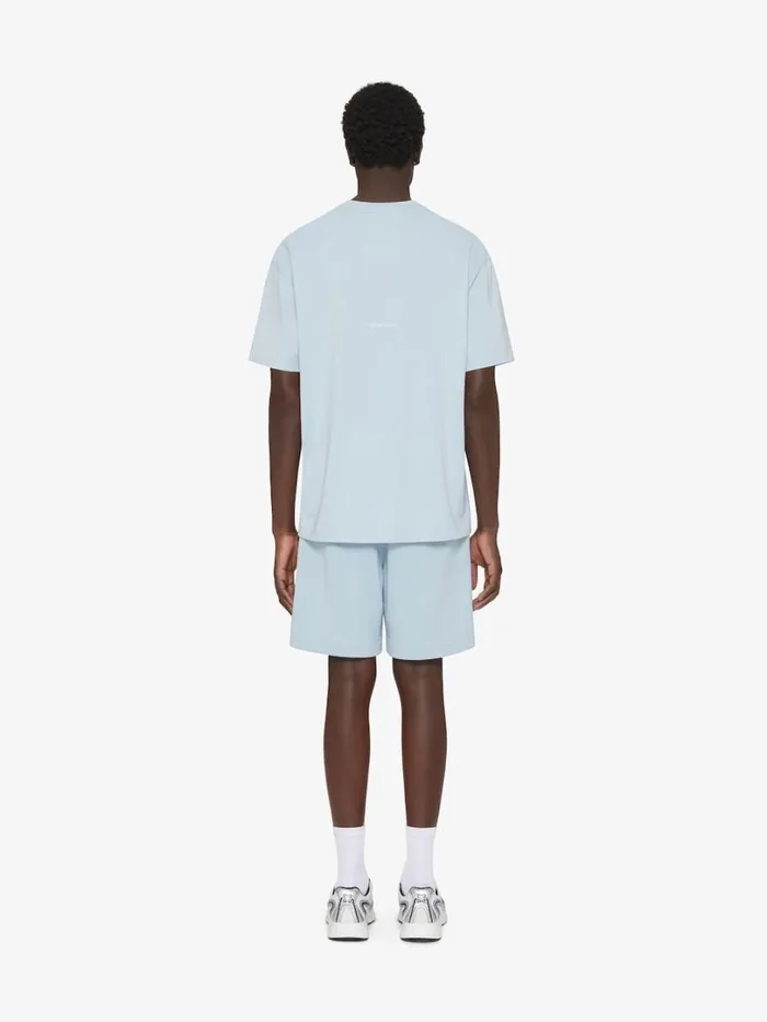 Givenchy Tshirt In Cotton With 4G Detail Sky Blue Men TShirts
