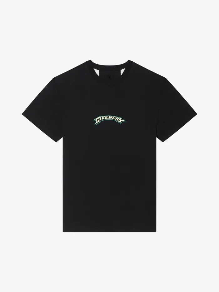 Givenchy Tshirt In Cotton With GIVENCHY Dragon Print Blackwhite Men TShirts