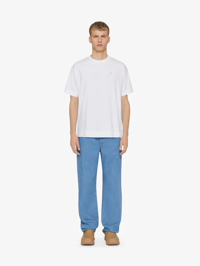 Givenchy Tshirt In Mercerized Cotton With 4G Detail White Men TShirts