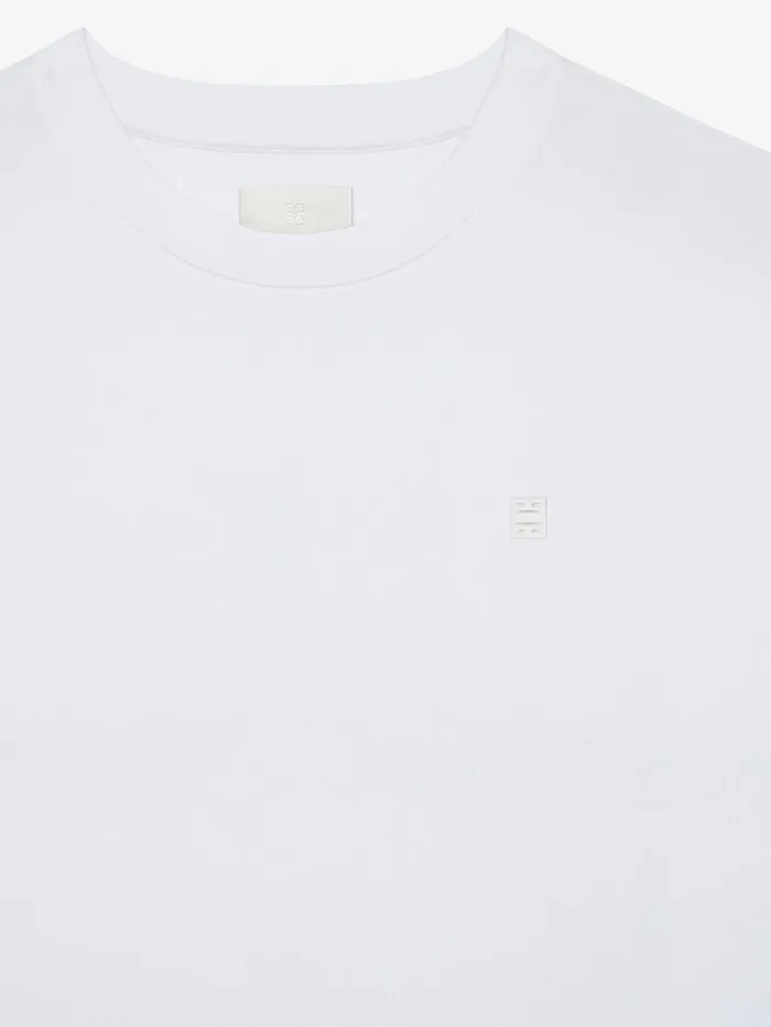Givenchy Tshirt In Mercerized Cotton With 4G Detail White Men TShirts