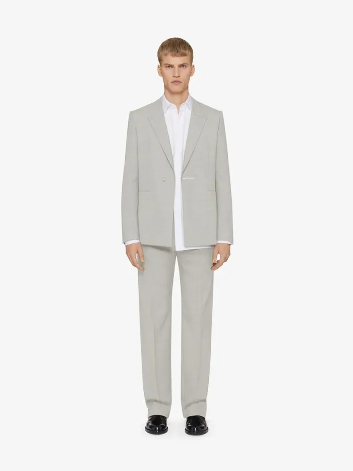 Givenchy Tailored Pants In Wool Cloud Grey Men Pants and Shorts