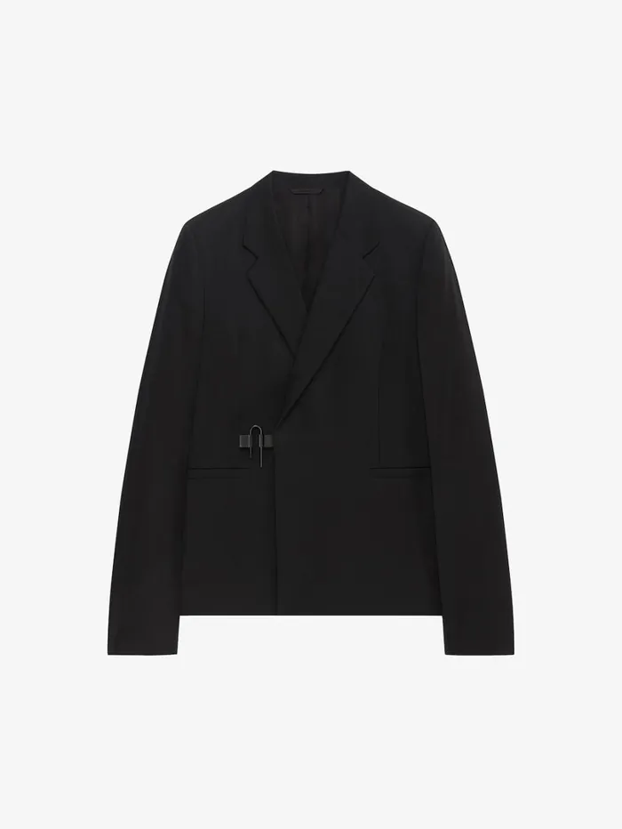 Givenchy ULock Slim Fit Jacket In Wool Black Men Coats and Jackets