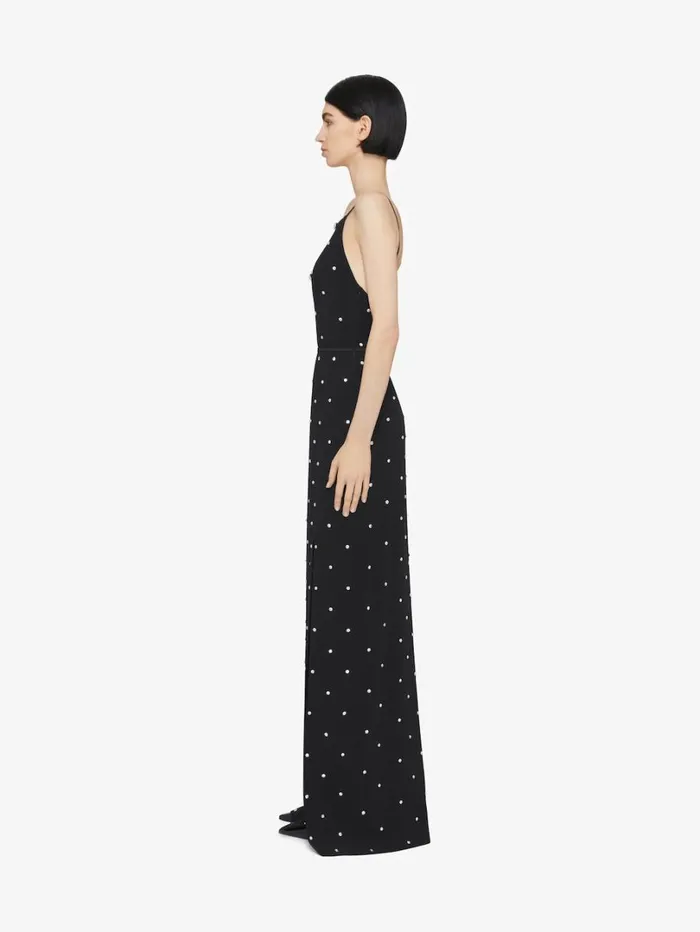 Givenchy Voyou Evening Dress In Crepe And Satin With Crystals Black Women Dresses