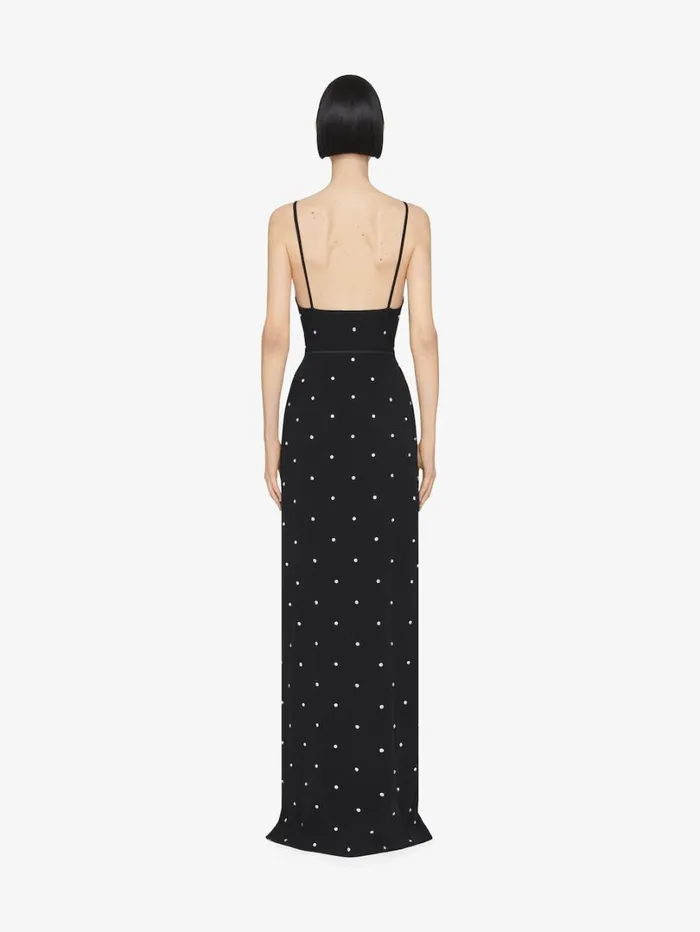 Givenchy Voyou Evening Dress In Crepe And Satin With Crystals Black Women Dresses