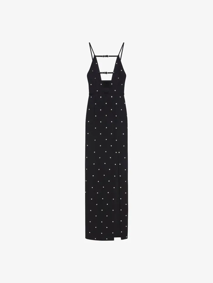 Givenchy Voyou Evening Dress In Crepe And Satin With Crystals Black Women Dresses
