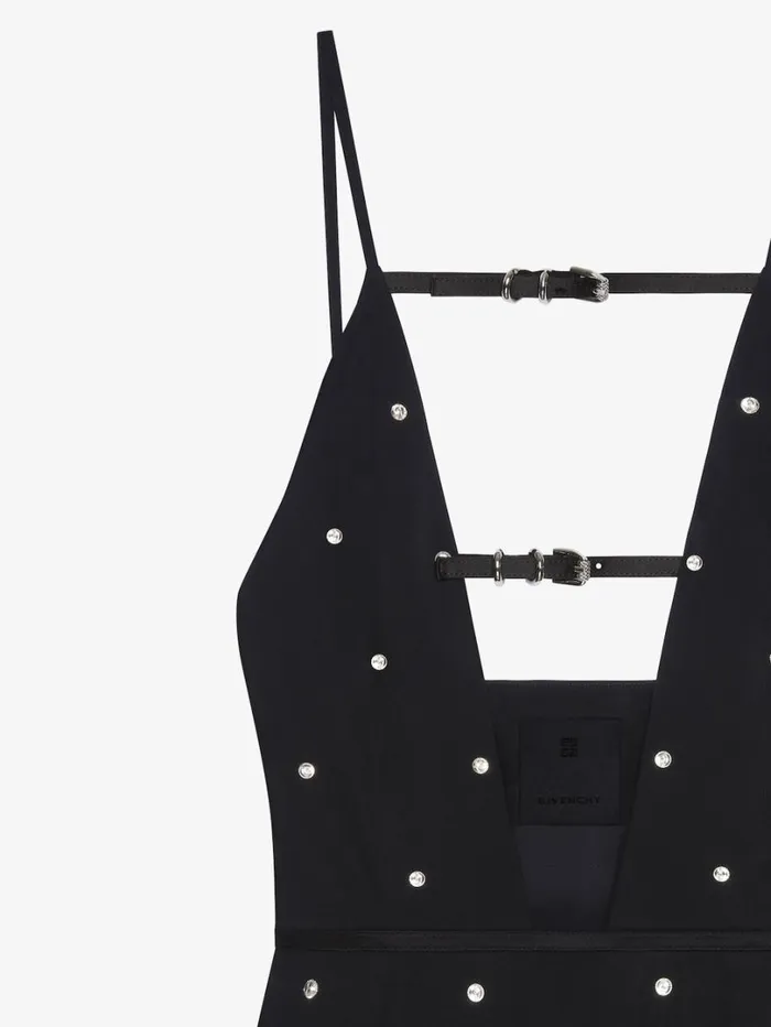 Givenchy Voyou Evening Dress In Crepe And Satin With Crystals Black Women Dresses