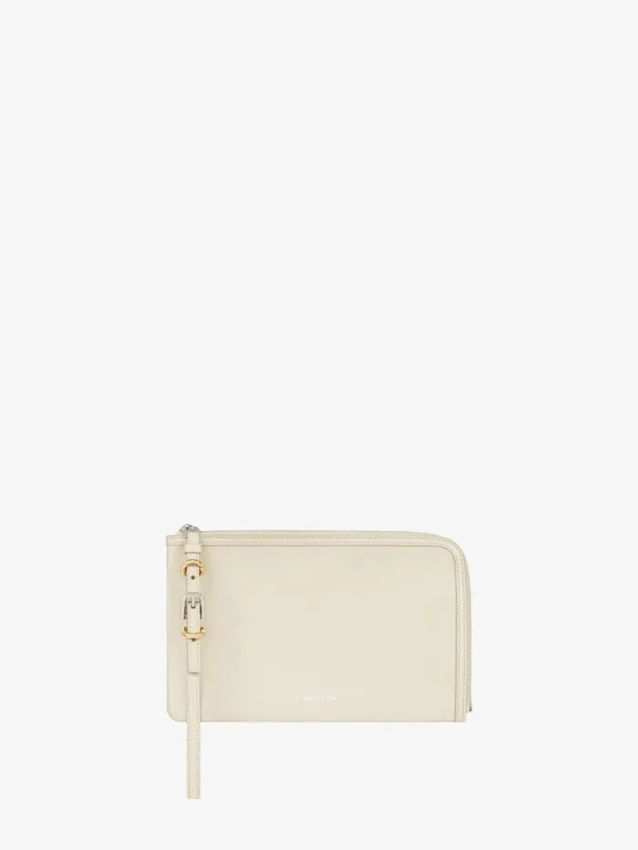 Givenchy Voyou Pouch In Leather Natural Beige Women Wallets and Card Holders