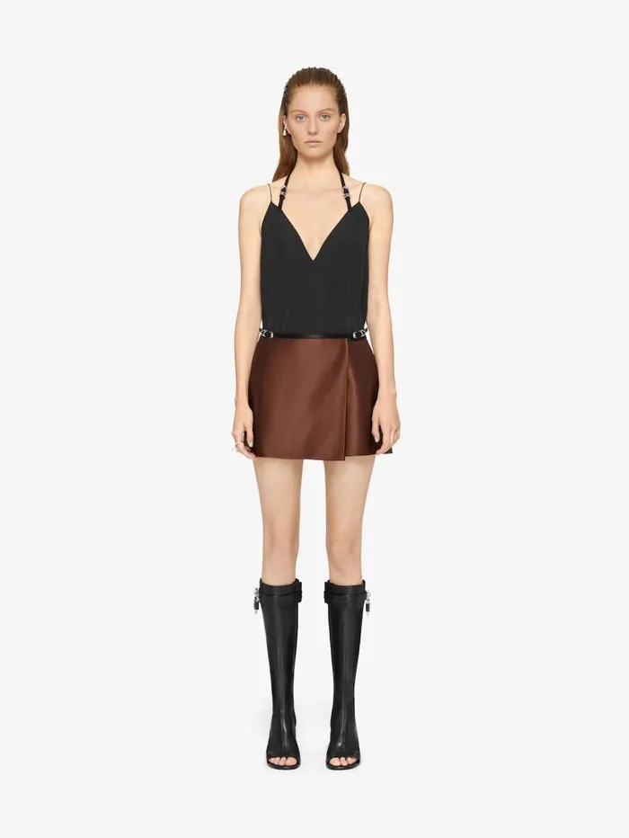 Givenchy Voyou Top In Cotton Taffetas Black Women Tops and Shirts