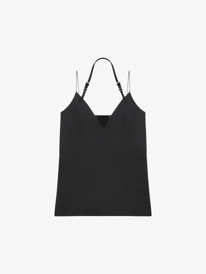 Givenchy Voyou Top In Cotton Taffetas Black Women Tops and Shirts