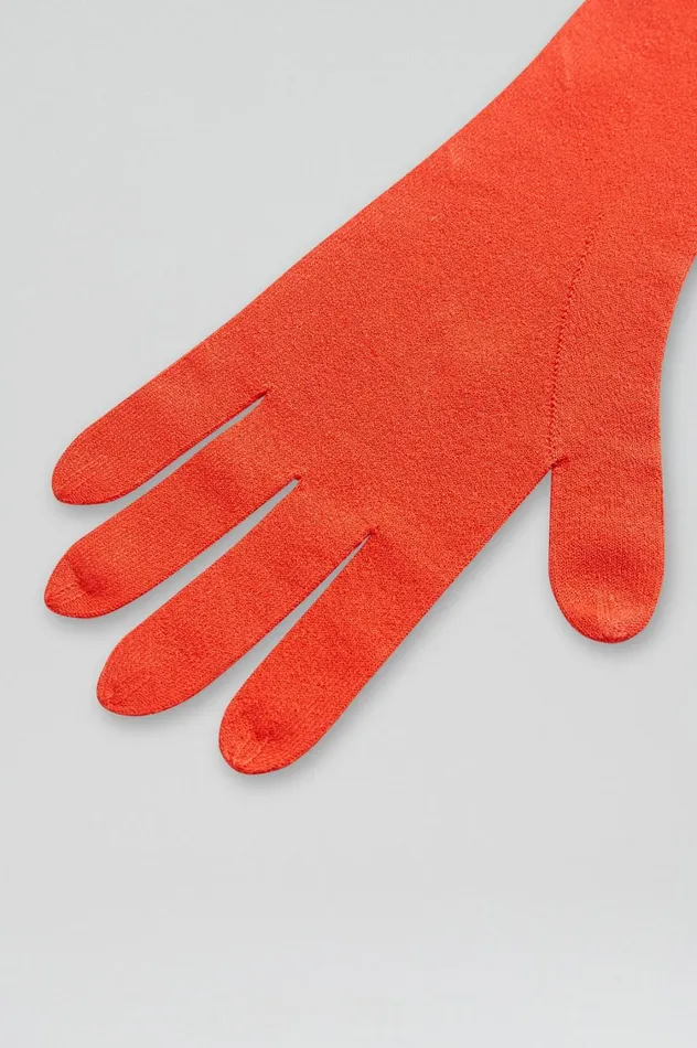 Gloves Women Scanlan Theodore CREPE KNIT GLOVES Crayon Gloves Women Scanlan Theodore CREPE KNIT GLOVES Crayon