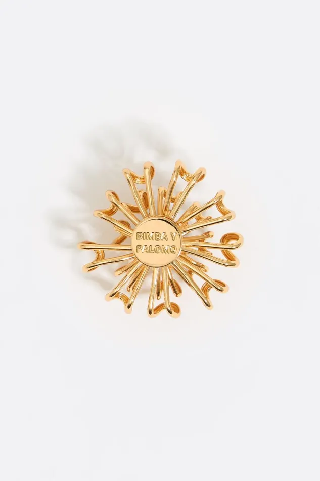 Gold Metal Chrysanthemum Charm Gold Women Bimba Y Lola Bag Charms Gold Metal Chrysanthemum Charm Gold Women Bimba Y Lola Bag Charms