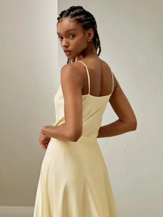 Golden Cocoon Cowl Neck Camisole Women Lilysilk Tops