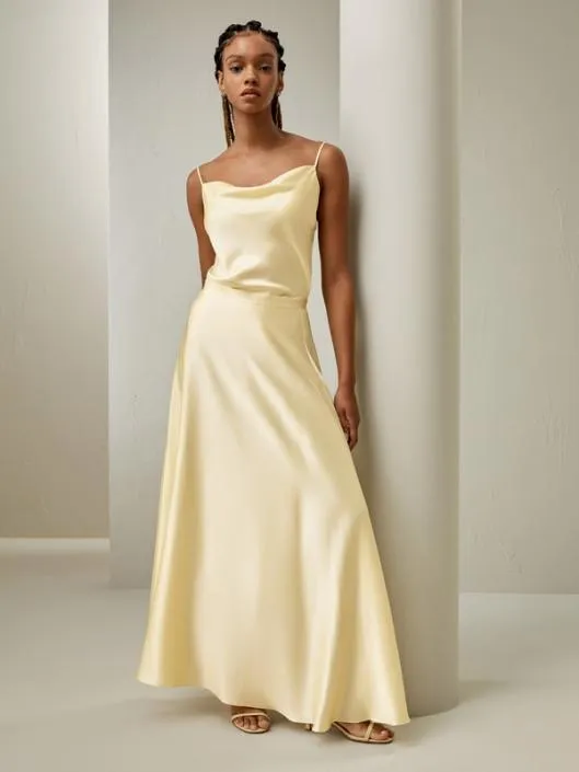 Golden Cocoon Cowl Neck Camisole Women Lilysilk Tops
