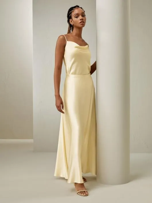Golden Cocoon Cowl Neck Camisole Women Lilysilk Tops